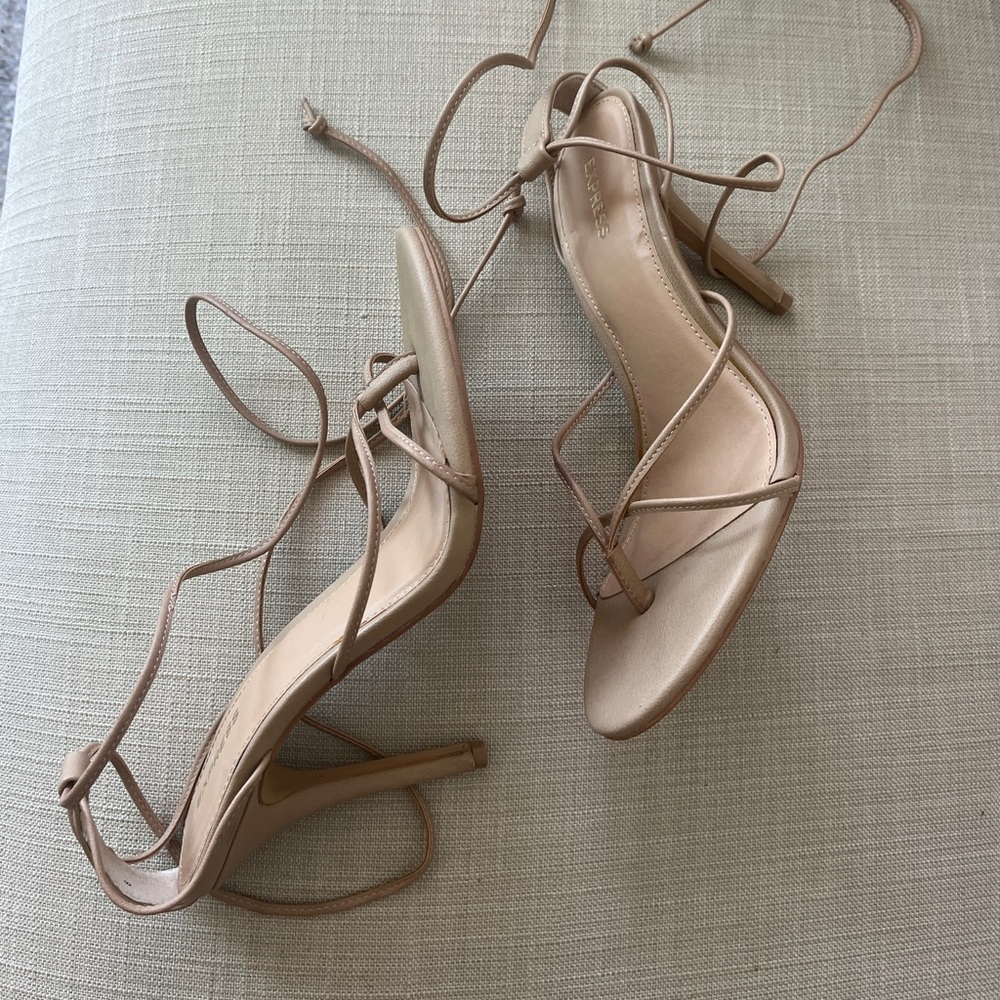 Express Strappy Nude Heels